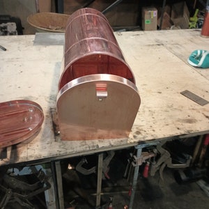 19x7x9 copper mailbox with brass hardware
