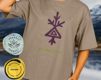 Vis kvinna andlig t-shirt | Samisk inspirerad symbol | Helig feminin t-shirt | Etisk ekologisk bomull | Miljömedvetna kläder