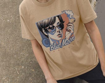 T-shirt med retrotryck i ekologisk bomull från Blue Moon