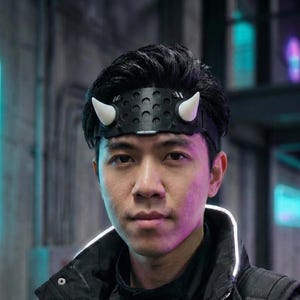 Cyberpunk Oni Horns Pannband - Techwear/Cosplaymask