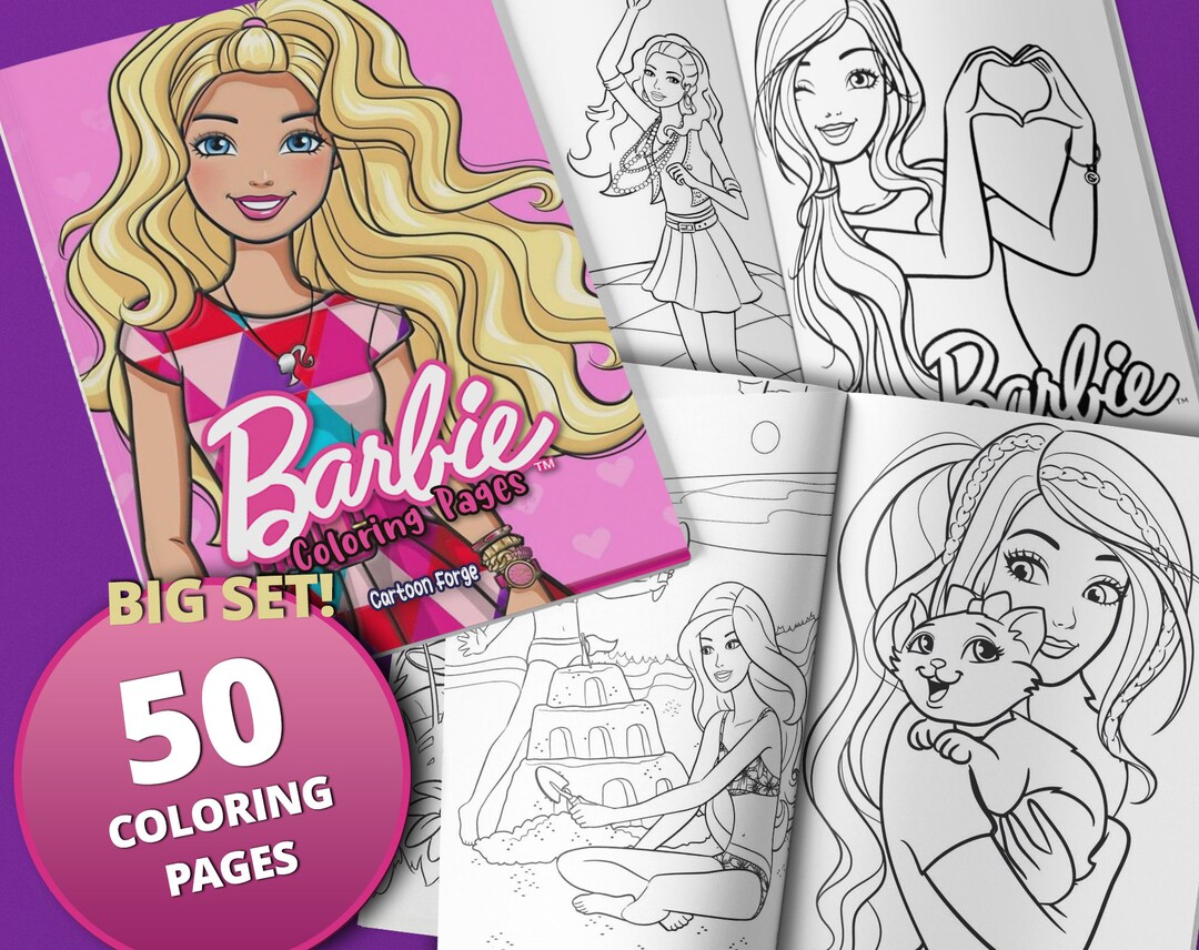 50 Coloring Pages With Barbie Barbie Printable Coloring Book. Barbie ...