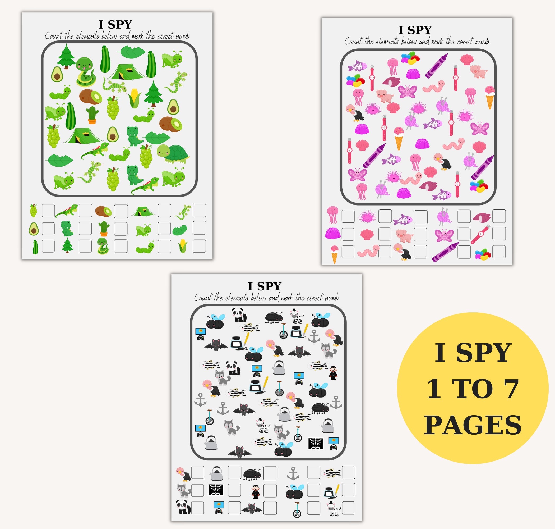 I Spy Printable Activity Sheets Printable Activities for Kids I Spy I Spy Printable Activity Sheets Printable Activities for Kids I Spy