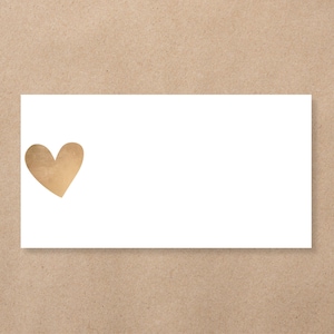 24x adresstickers voor geboortekaartjes kerstkaart of bruiloft uitnodiging envelop | hart goudkleur | rechthoekige adres etiketten 7x3.7 cm