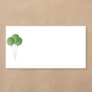 24x adresstickers voor geboortekaartjes envelop | groene ballonnen | leuke rechthoekige adres etiketten baby boy verjaardag van 7x3.7 cm