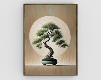 Chinese Banyan Bonsai tree Wall Art Print | For a zen botanic Azian Decor | perfect poster for your interior, meditation room or Yoga studio