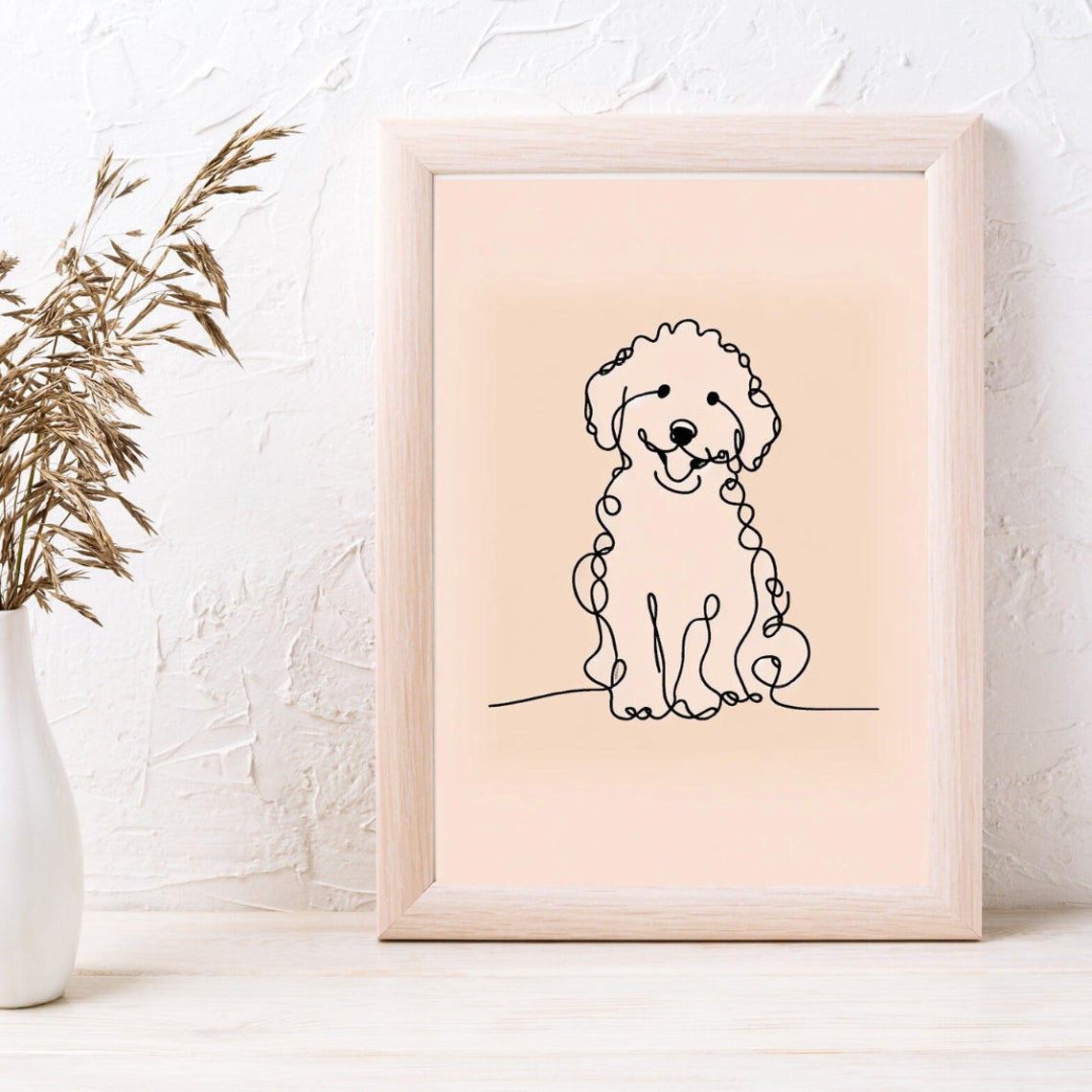 Labradoodle Dog Line Art Print Printable Instant Download Labra Doodle ...