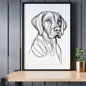 German Shorthaired Pointer dog Line art print printable | instant download | Minimalistic| Contemporary | Decor | work of art | Line art wall art