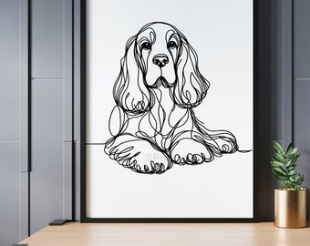 Cocker spaniel dog Line art print printable | instant download | fine lines | Minimalist | Contemporary | Decor | work of art | Lineart