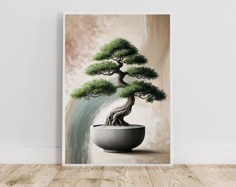 Chinese Elm Bonsai tree Wall Art Poster | For a zen botanic Azian Decor | perfect posters for your interior, meditation room or Yoga studio