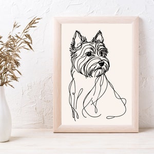 Cairn Terrier Dog Line Kunstdruck zum Ausdrucken|sofortiger Download | elegant | feine Linien | Minimalistisch | Zeitgenössisch | Dekor | Kunstwerk