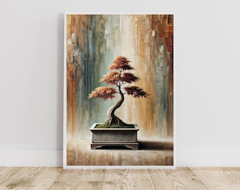 Japanese Maple Bonsai tree Wall Art Poster | For a zen botanic Azian Decor | perfect print for your interior, meditation room or Yoga studio