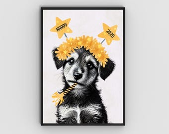 Creative Printable NYE Party Poster | Instant Download | In 5 different sizes | Funny animal New Year’s Eve celebration decor