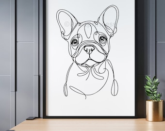 French Bulldog dog Line art print printable | instant download | fine lines | Minimalist | Contemporary | Decor | work of art | Lineart