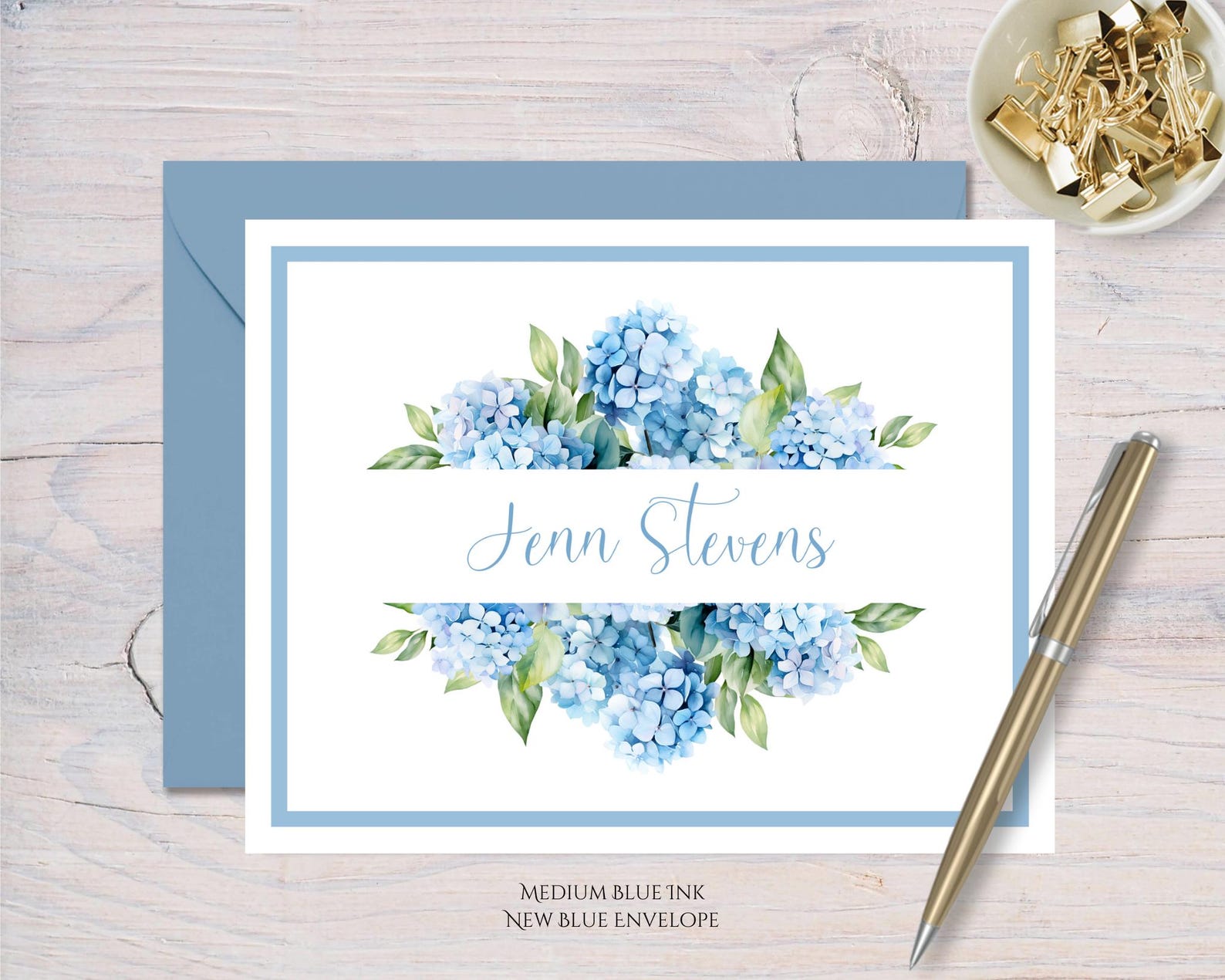 Personalized Note Card Custom Stationery Set With Envelopes Folded ...