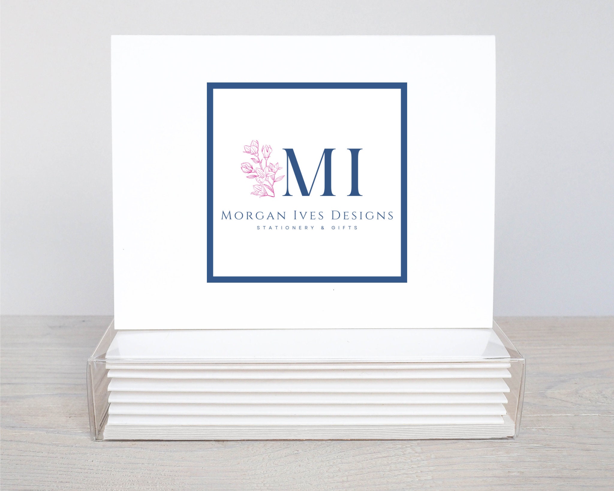 Thank You Business Card Folded Note Card With Company Logo Small ...