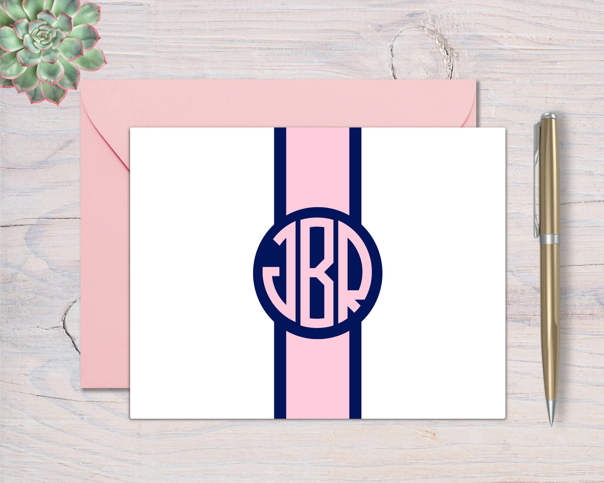 Personalized Note Cards Monogrammed Stationery Set With Envelopes ...