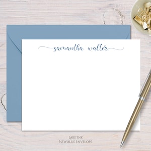 Personalized Stationery Set: Simple Script Notecards with Envelopes