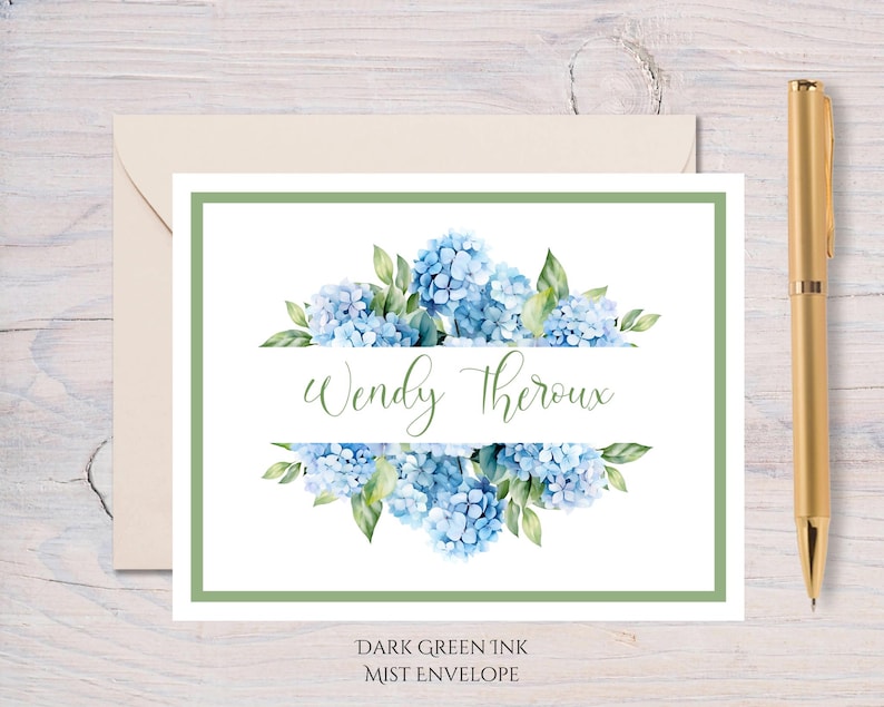 Personalized Note Card Custom Stationery Set With Envelopes Folded ...