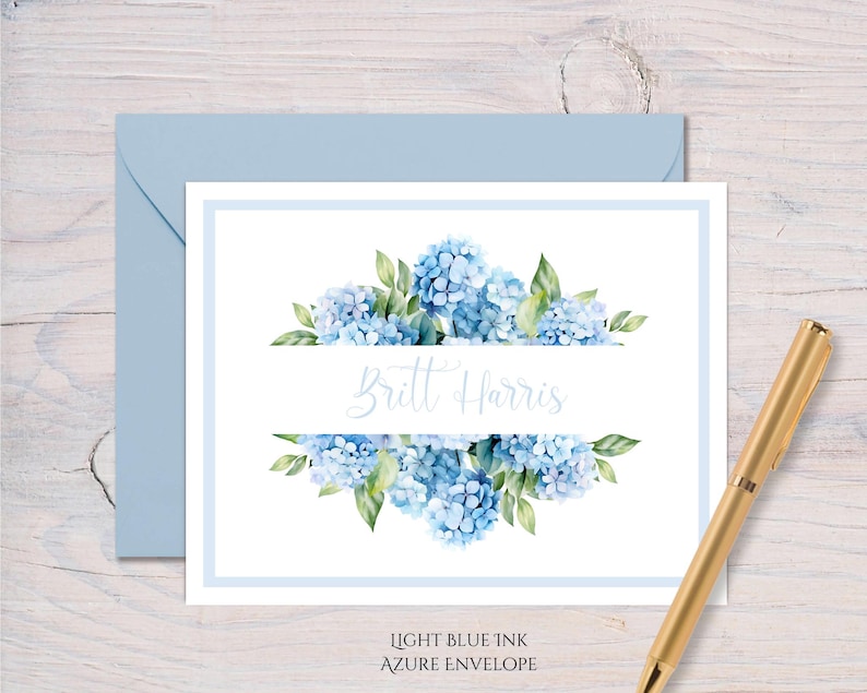 Personalized Note Card Custom Stationery Set With Envelopes Folded ...