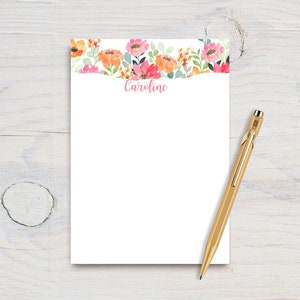 Personalized Spring Flower Notepads | Lined or Unlined Notepads | Floral Stationery | Custom Gift for her | To-do List | Stationery