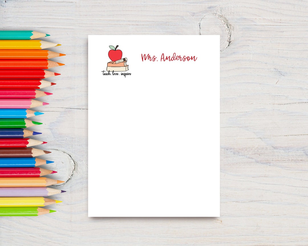 Personalized Teacher Notepad: Custom School Gift - Etsy