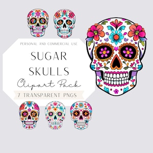 Zuckerschädel, Tag der Toten Clipart, Dia De Los Muertos, Allerseelen, Feier auf Leben und Tod, kommerzielle Nutzung, transparente PNGs