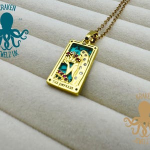 Collier tarot L'Impératrice * NOUVEAU design vintage * Collier pendentif carte de tarot The Empress en or/argent *