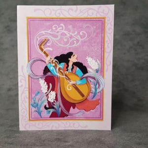 Biglietto di auguri Nowruz con miniatura persiana moderna, dipinto persiano, regalo Noruz, cartolina Norooz