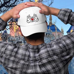 Mickey Hands Heart Embroidered Hat – Disney Inspired Baseball Cap, Cute Park Day Accessory, Magical Outfit Gift