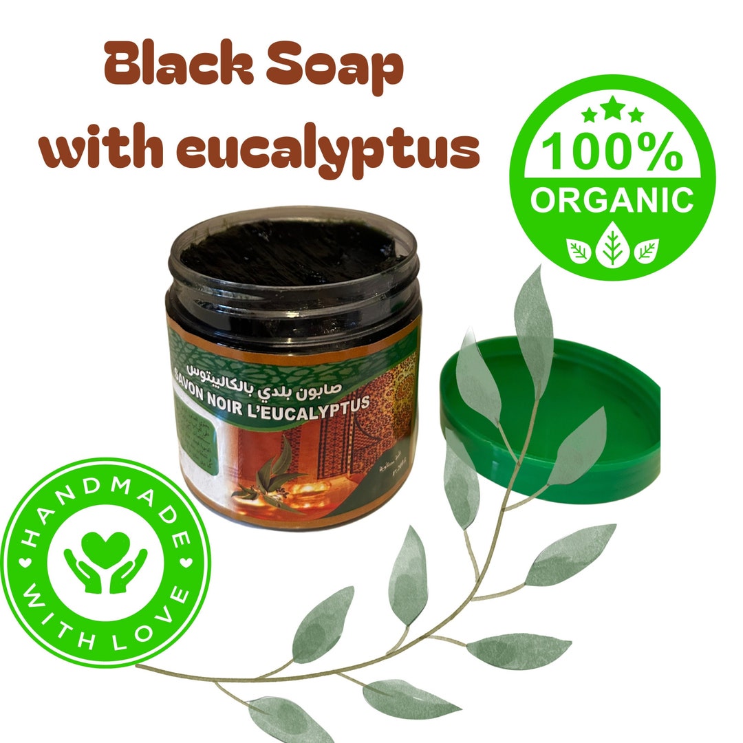 Moroccan Black Soap With Eucalyptus, 100% Organic Black Soap With ...