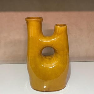 Handmade ceramic and clay vase, Red or yellow ceramic decorative vase, Moroccan pottery, handcrafted vase, Moroccan design,