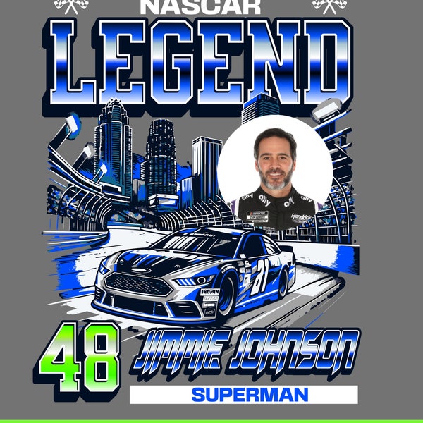 Jimmie “Superman” Johnson 48 Nascar Legend Digital Download PNG dtg dtf