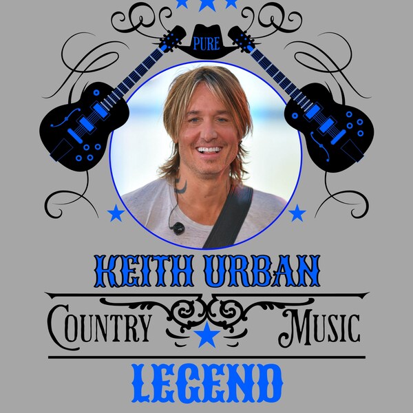Keith Urban Country Music Star Legend Digital Download Png Dtf Dtg Sublimation