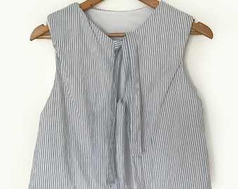 Blue and white stripe blouse