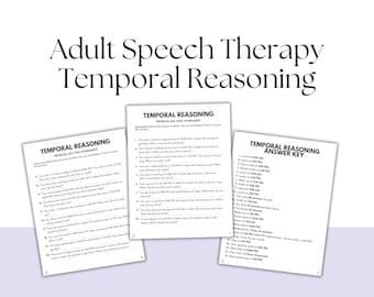 Cognitive Skills: Temporal Reasoning and Problem Solving Scenarios for Adult Speech Therapy