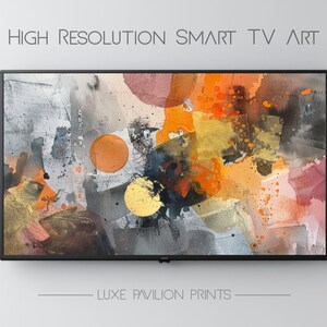 Abstract Samsung Frame TV Art | HD Smart Television Art | Circles and Splashes Watercolor | High Quality TV Art