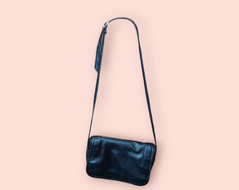 Bolso bandolera vintage de cuero negro GUCCI