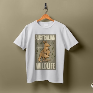 Camiseta de canguro, camiseta infantil de vida silvestre, camiseta bonita para niños, camiseta de animales, regalo para amantes de la naturaleza, camiseta divertida de Australia, ropa ecológica para niños