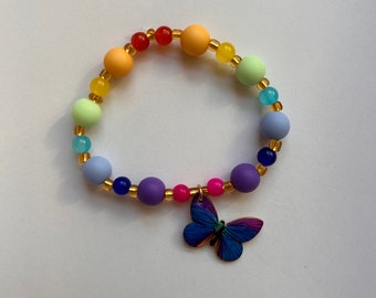 Blue and Purple Morpho Butterfly Bracelet (Farfalle Collection)