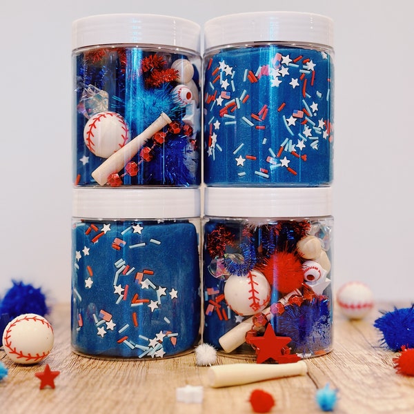 baseball play dough sensory kit