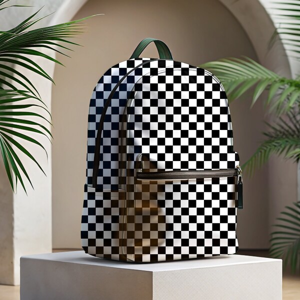 Checkered Backpack Friend Gift Boho Chic Backpack Gift Fashion Bag Gift Travel Backpack Rucksack Laptop Backpack Beach Backpack Summer Vacay