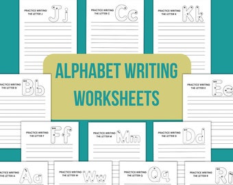 Alphabet writing worksheets for homeschool kindergarten learning handwriting practice letter writing for kids printable educational activity