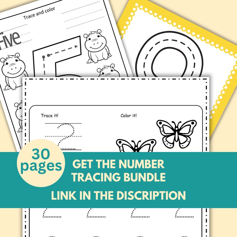 Number Handwriting Practice for Preschool Math Skills Printable for