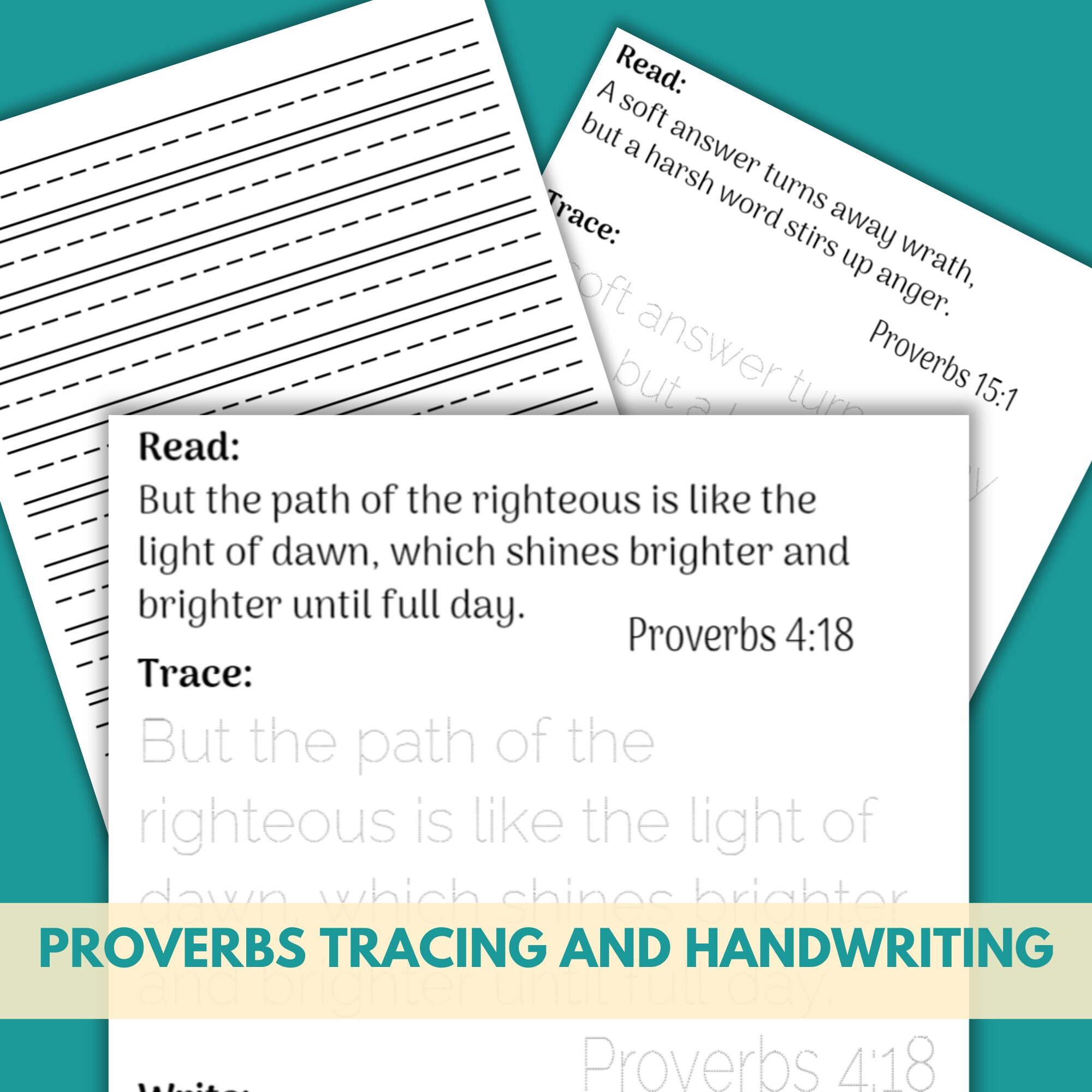 Letter Tracing Practice Worksheets for Student Handwriting Memory Verse ...