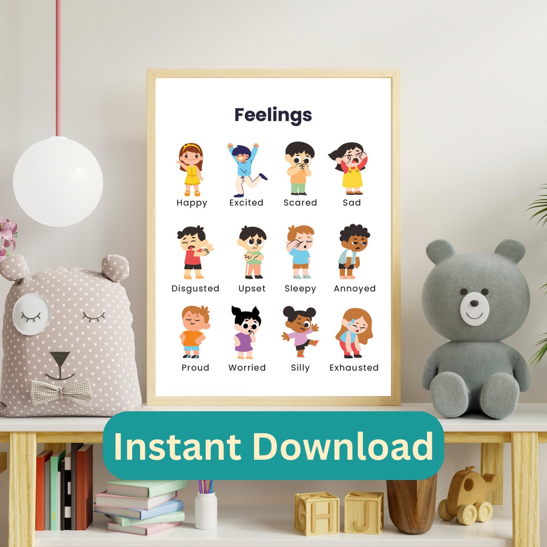 Feelings Poster for Preschool Schoolroom Wall Art Printable Emotions ...