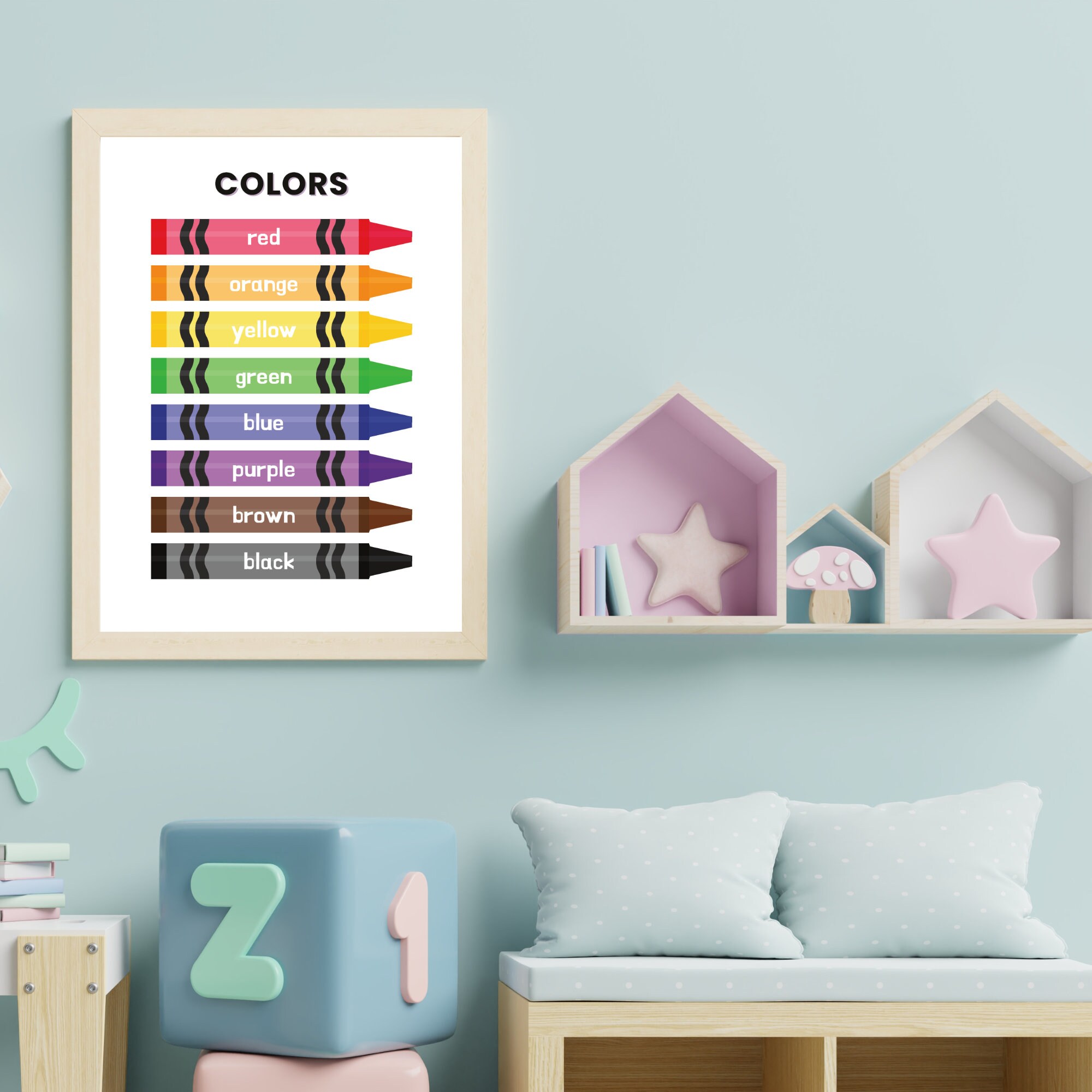 Colors Educational Poster for Preschool Learning Classroom Wall Art for ...