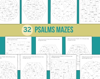 Scripture memory mazes for kids Psalms Bible study activities for children instant download puzzles for homeschool printable Bible verses