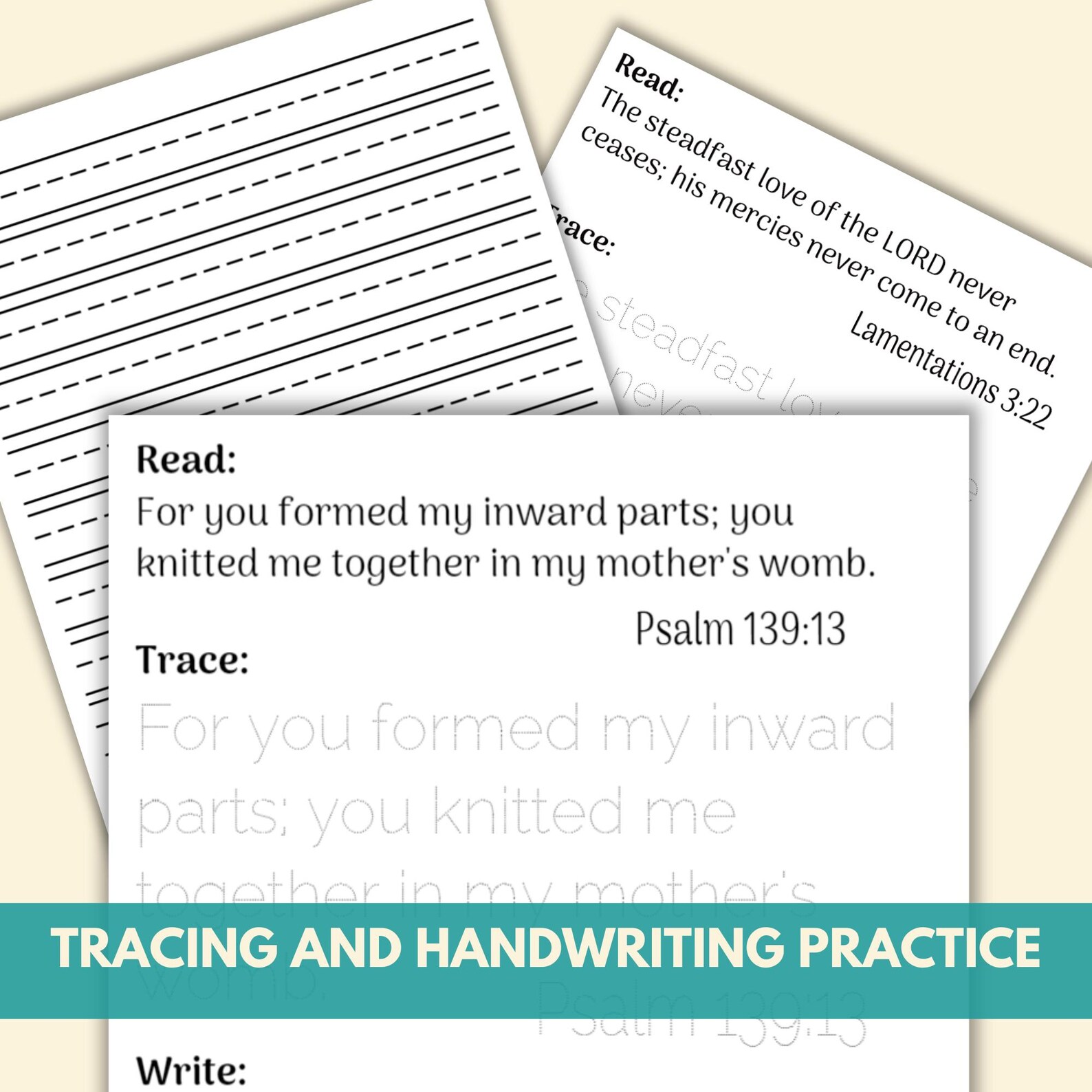 Handwriting Bundle for Kids Letter Tracing Practice Scripture Memory ...