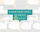 Handwriting Bundle for Kids Letter Tracing Practice Scripture Memory Verses for Homeschool Student Writing Printable Educational Worksheets