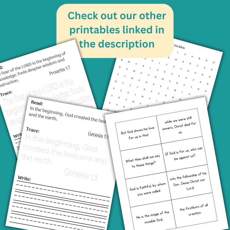 Scripture Handwriting Practice for Kids Instant Download Worksheets ...